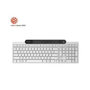 Wireless Bluetooth Keyboard Lenovo 800 — US English layout, self-charging, white