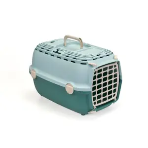 Pet transport cage stefanplast Horizon 1 with plastic door 48×32×30 cm light green/green