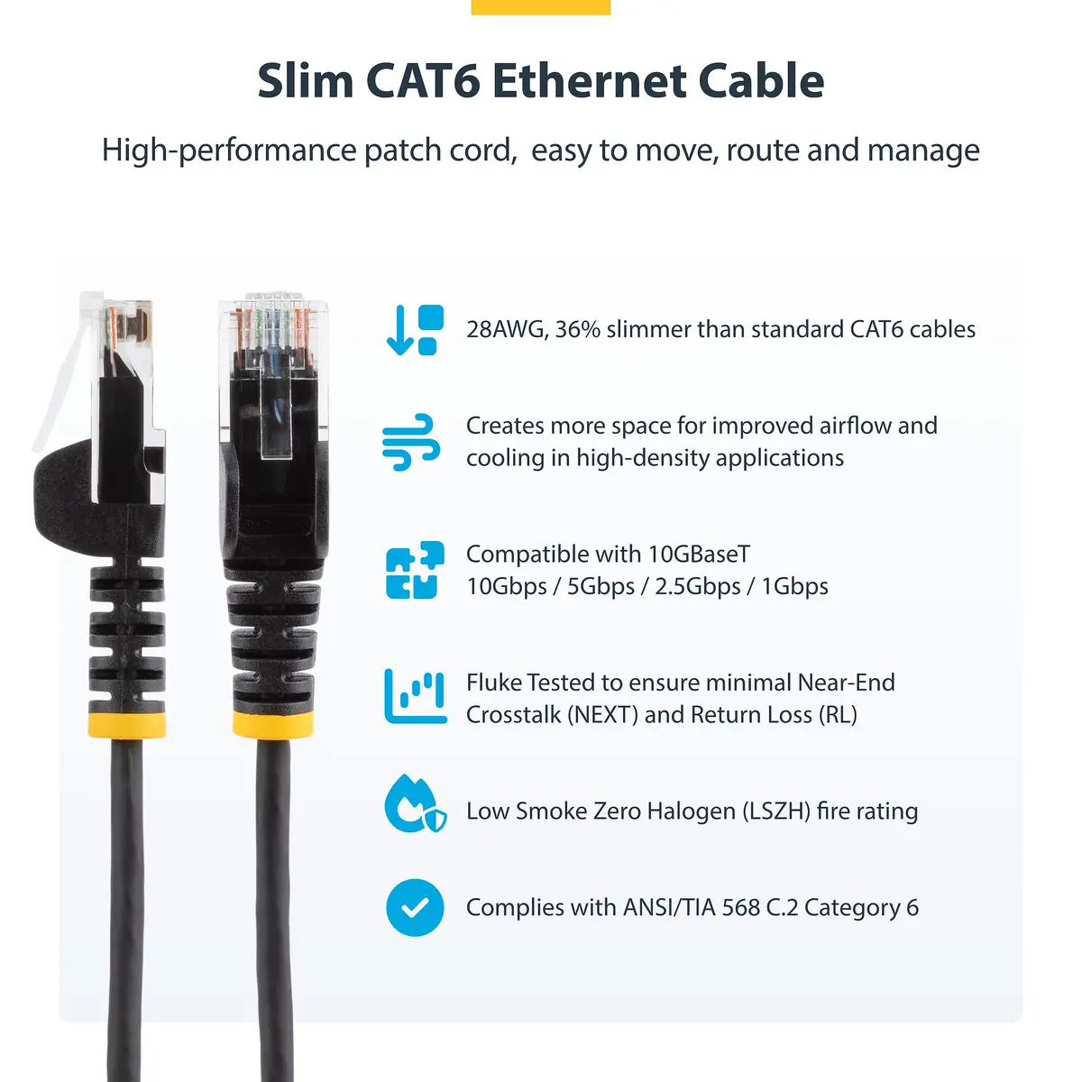 StarTech.com N6PAT25CMBLS CAT6 Ethernet Kabelis 0.25m Zils Photo 4