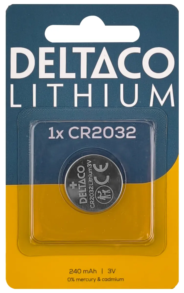 DELTACO CR2032-1B Vienreizējās lietošanas litija baterija