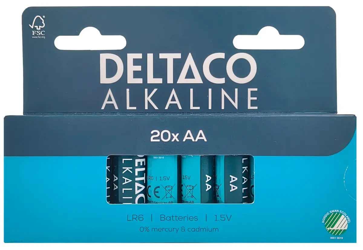 Deltaco LR6-20B AA sārmu vienreizējās lietošanas