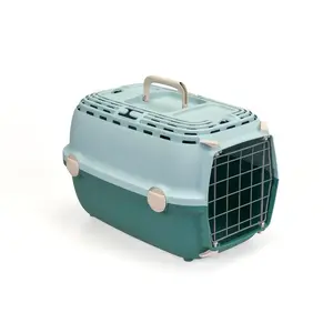 Pet transport cage stefanplast Horizon 1 with metal door 48x32x30 cm, light green/green