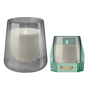 Aromātiskā svece stiklā Bolsius Clean Light Ø95×85 mm — Ciedrs un Vetīvers