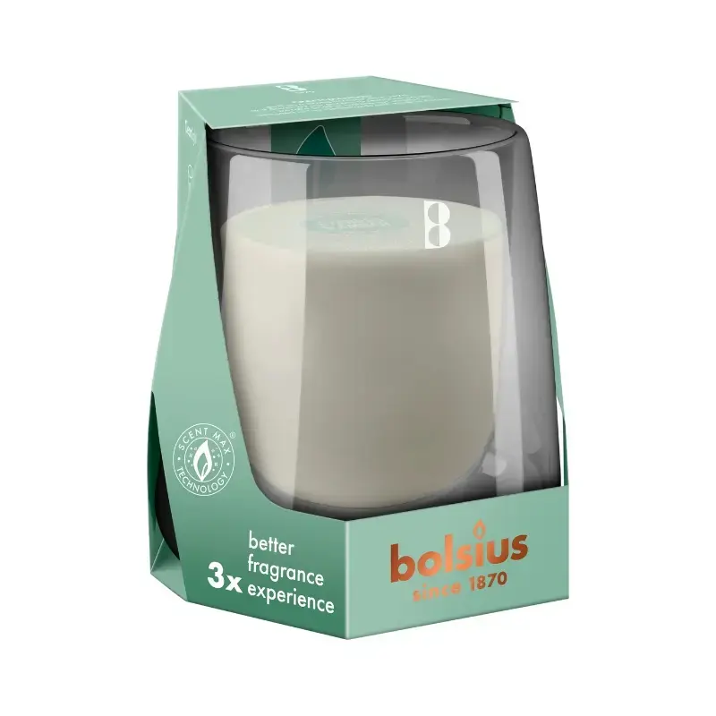 Bolsius Clean Light aromātiskā svece stiklā Ø95×85 mm Photo 2