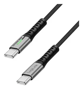 LogiLink CU0432 USB-C to USB-C Cable, USB 3.2 Gen 2x2, 20 Gbit/s, 100 W, 1 m, Black