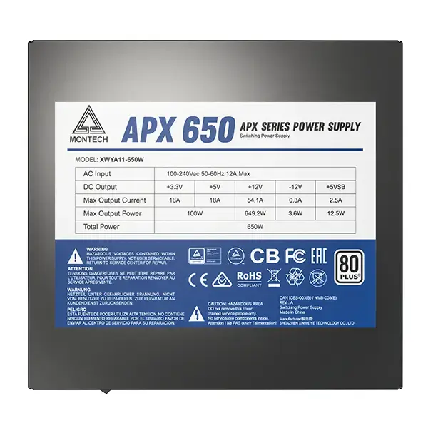 Montech APX650 power supply unit APX650 Photo 4