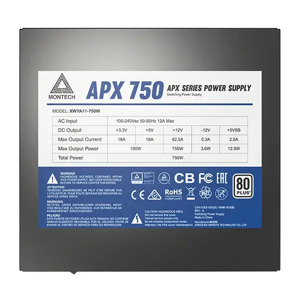 Montech APX750 power supply unit APX750 Photo 4
