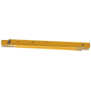 Folding wooden measuring rod Top Tools 2 m — model 26C012, metal-reinforced joints