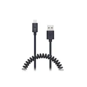 connectIT Lightning—USB spirālveida elastīgs kabelis 1,2 m, melns