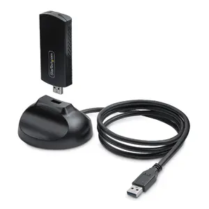 StarTech.com Wi-Fi 6E USB Adapter AX54005A-USB-WIFI-6E для ПК и ноутбука со складной антенной, Трехдиапазонный 2.4/5/6 ГГц, 2402 Мбит/с
