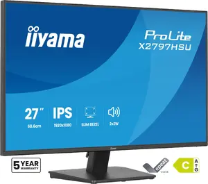 Компьютерный монитор iiyama ProLite X2797HSU-B1 27 Дюймов Full HD IPS LED 1920 x 1080 Пикселей 120Hz 4ms HDMI DisplayPort USB Концентратор Динамики Черный
