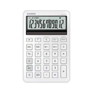 Desktop basic calculator CASIO MS-200DQ 12-digit, battery/solar, tax & profit functions, white