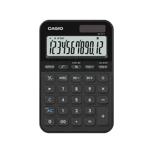 Desktop calculator CASIO MS-20YC — Basic model, battery/solar power, tax and profit calculations, black