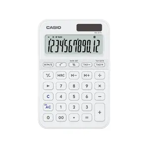 Desktop Basic calculator CASIO MS-20YC — 12-digit, battery/solar, tax & profit functions, white