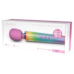 Wand massager le wand Petite All That Glimme — compact rechargeable vibrating wand, waterproof, 25.4 cm, 6 modes/10 intensities