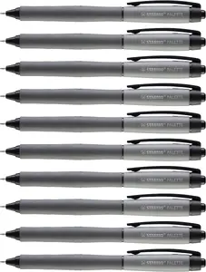 STABILO PALETTE Retractable Pen Black Plastic 10-Pack