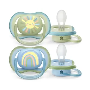 Klasiska bērnu mierinātāja Avent Philips AVENT ultra air SCF085/58 — ortodontiska silikona sprausla