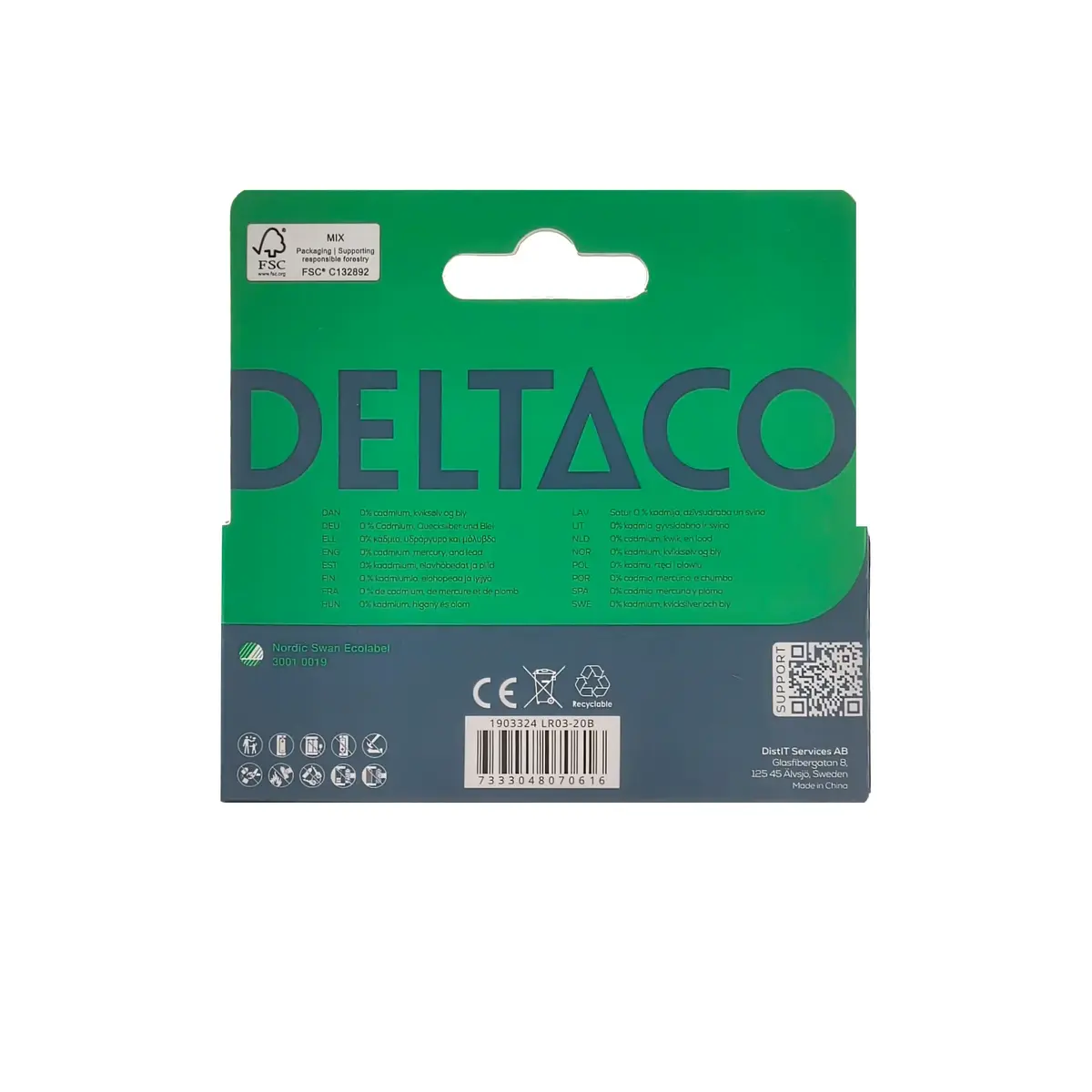 DELTACO LR03-20B AAA alkaliskās 20 gab. Photo 2