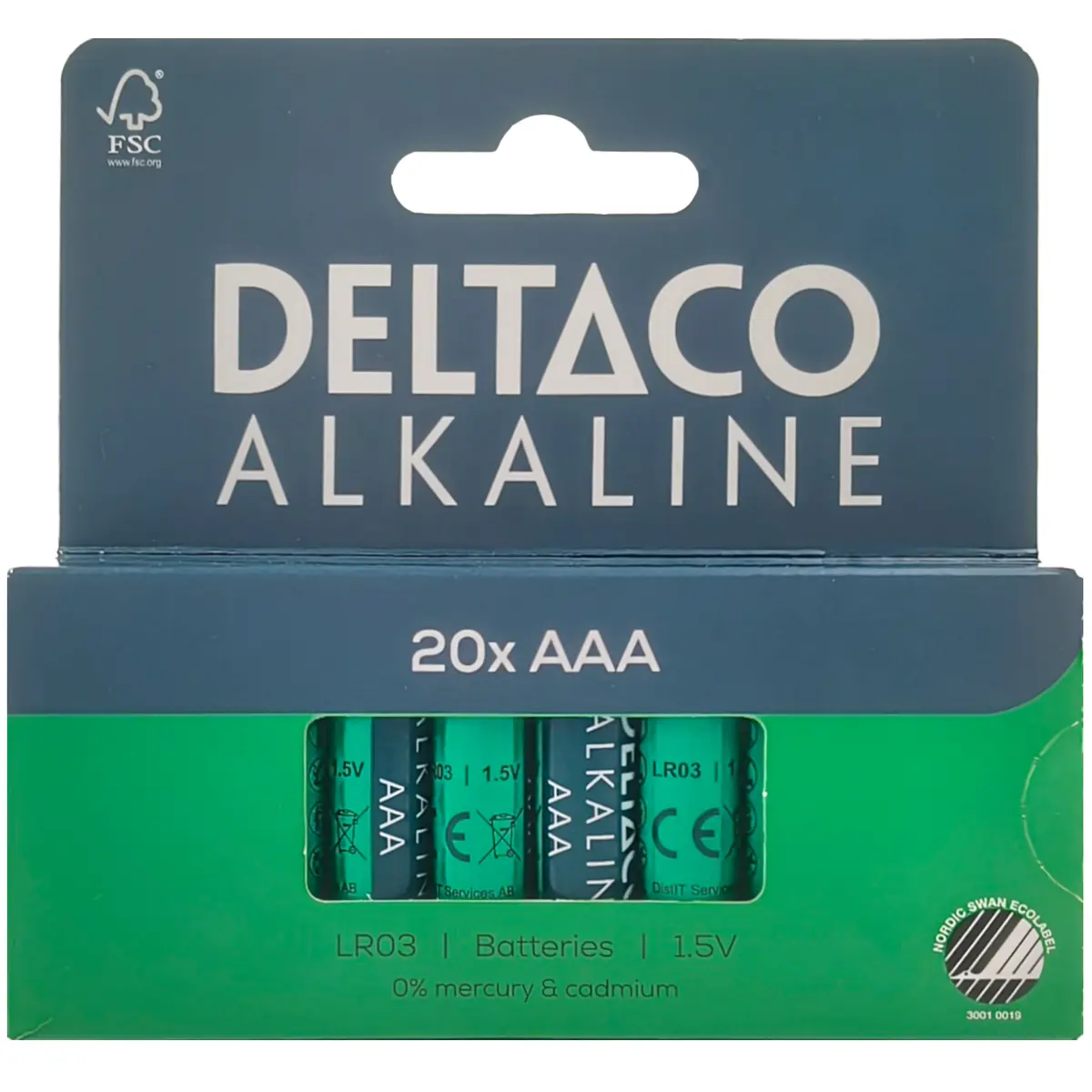 DELTACO LR03-20B Sārmu vienreizējās lietošanas baterija