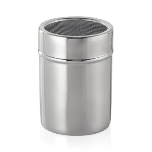 Sugar Powder Dispenser WAS D7/H10 cm, stainless steel/plastic