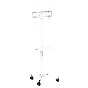 Gembird floor TV stand with caster wheels for 32"–55", white, VESA 100x100–400x400, 30 kg