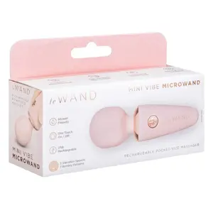 Handheld massager le wand Mini Microwand Rose Go — cordless personal massager, 10 cm length, 3 cm head Ø, silicone/PU/ABS