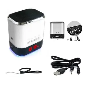 Portable music speaker Riff HJ-90 — compact MP3 player with FM tuner, MicroSD and USB, silver