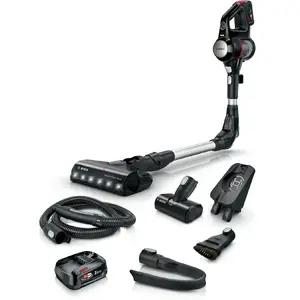 Вертикальный пылесос Bosch BCS712E — аккумуляторный, без мешка 0.3 л, 3 А·ч, чёрный, щётка AllFloor DynamicPower
