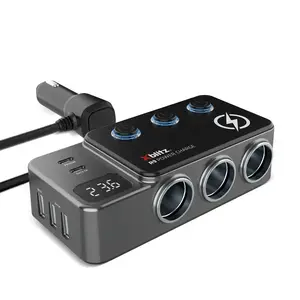Power adapter Xblitz R9 POWER CHARGE — 35W PD car charger, 3× USB-A, 2× USB-C, 12–24V input, 1 m cable, black