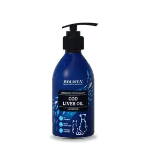 Liquid cod liver oil supplement HOLISTA 250 ml – dietary supplement, 250 ml bottle