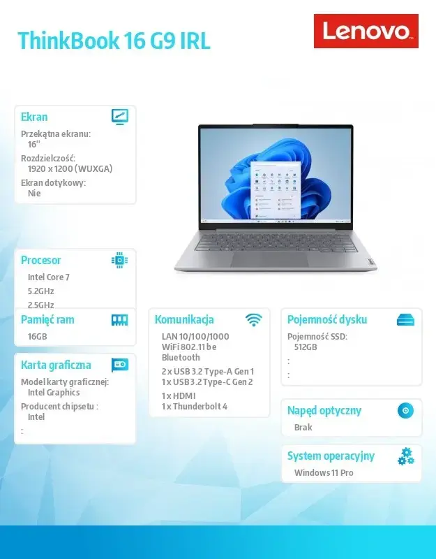 Lenovo ThinkBook 16 G9 21US007PPB portatīvais Photo 12