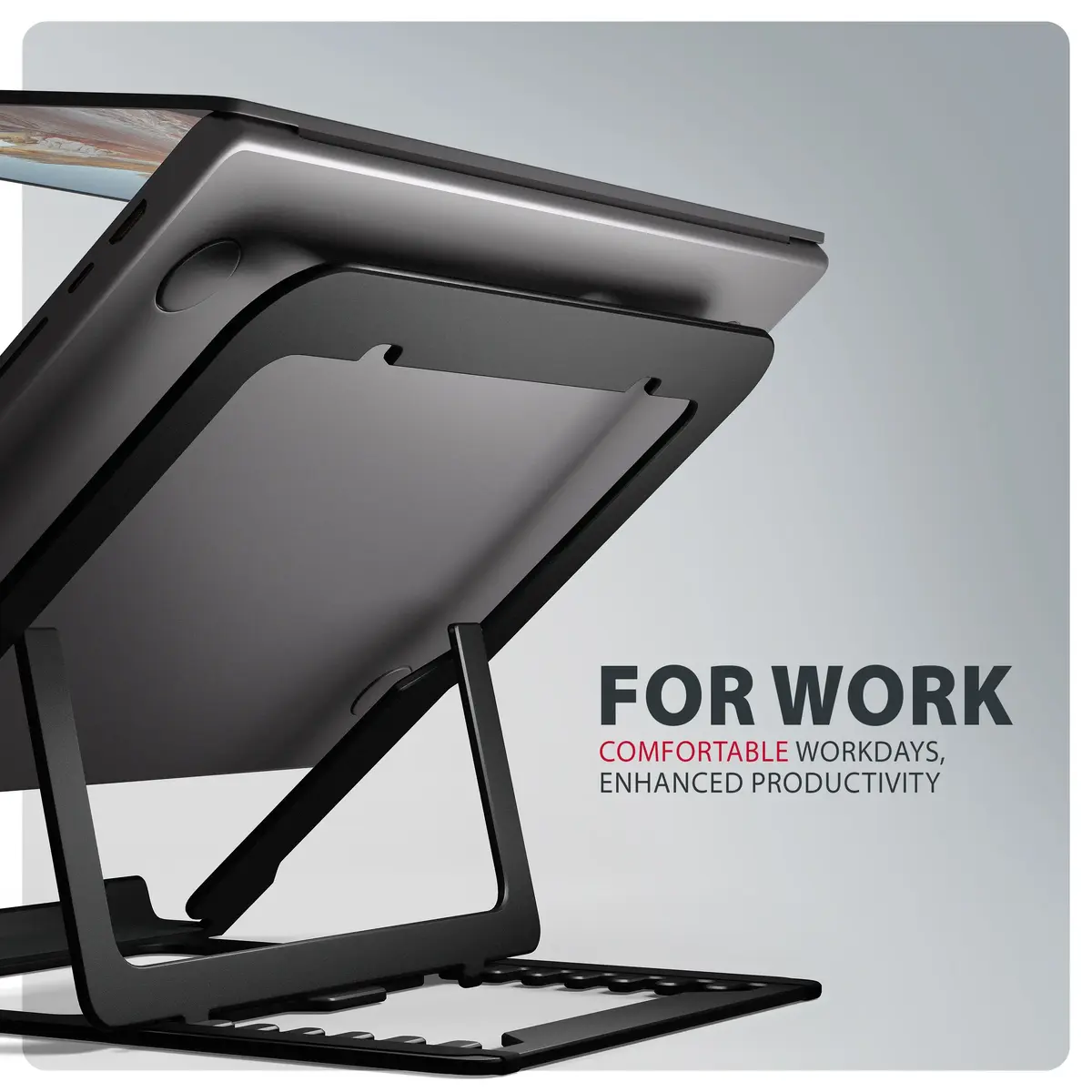 AXAGON STND-LAB laptop stand — aluminum for 10"–17.3" Photo 5