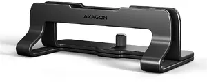 Laptop stand AXAGON STND-VB — aluminum vertical stand for 10"–17.3" laptops, adjustable slot 9.5–25.5 mm, black