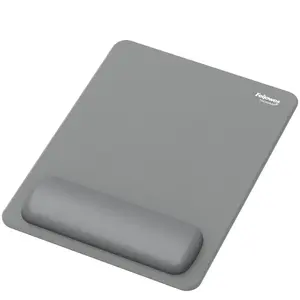 Mouse mat wrist rest Fellowes Breyta XL — ergonomic mouse pad with antibacterial protection, 280×210 mm, grey