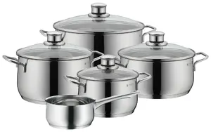 Набор посуды WMF Diadem Plus 0733556040 — набор для варки из нержавеющей стали, 9 предметов, кастрюли Ø16/20/24 см