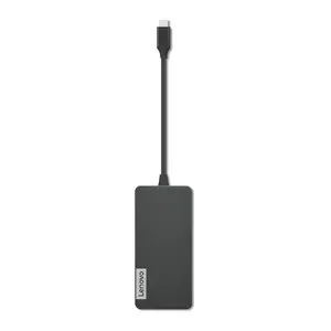 Klēpjdatora dokstacija Lenovo GX90T77924 — vadu USB‑C 3.2 Gen 1 (Type‑C), 7‑in‑1 hubs, HDMI, USB‑A, USB‑C, SD/MicroSD, pelēks