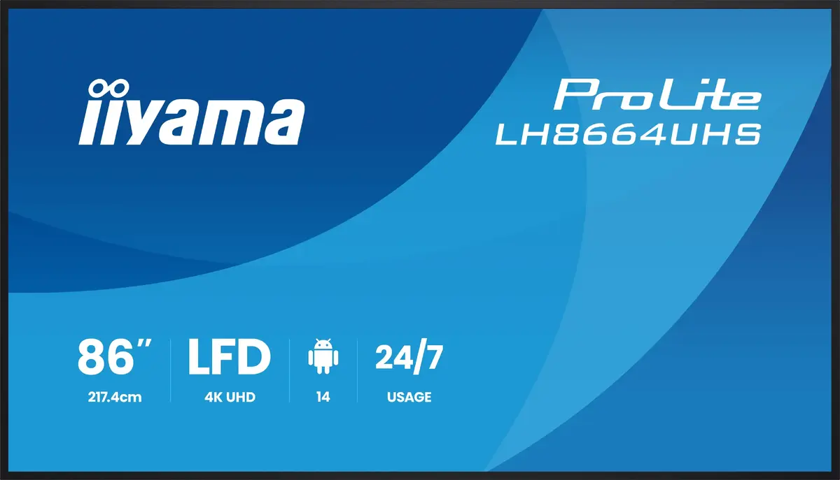 IIYAMA LH8664UHS-B3AG 85,6" 4K цифровой дисплей Photo 2