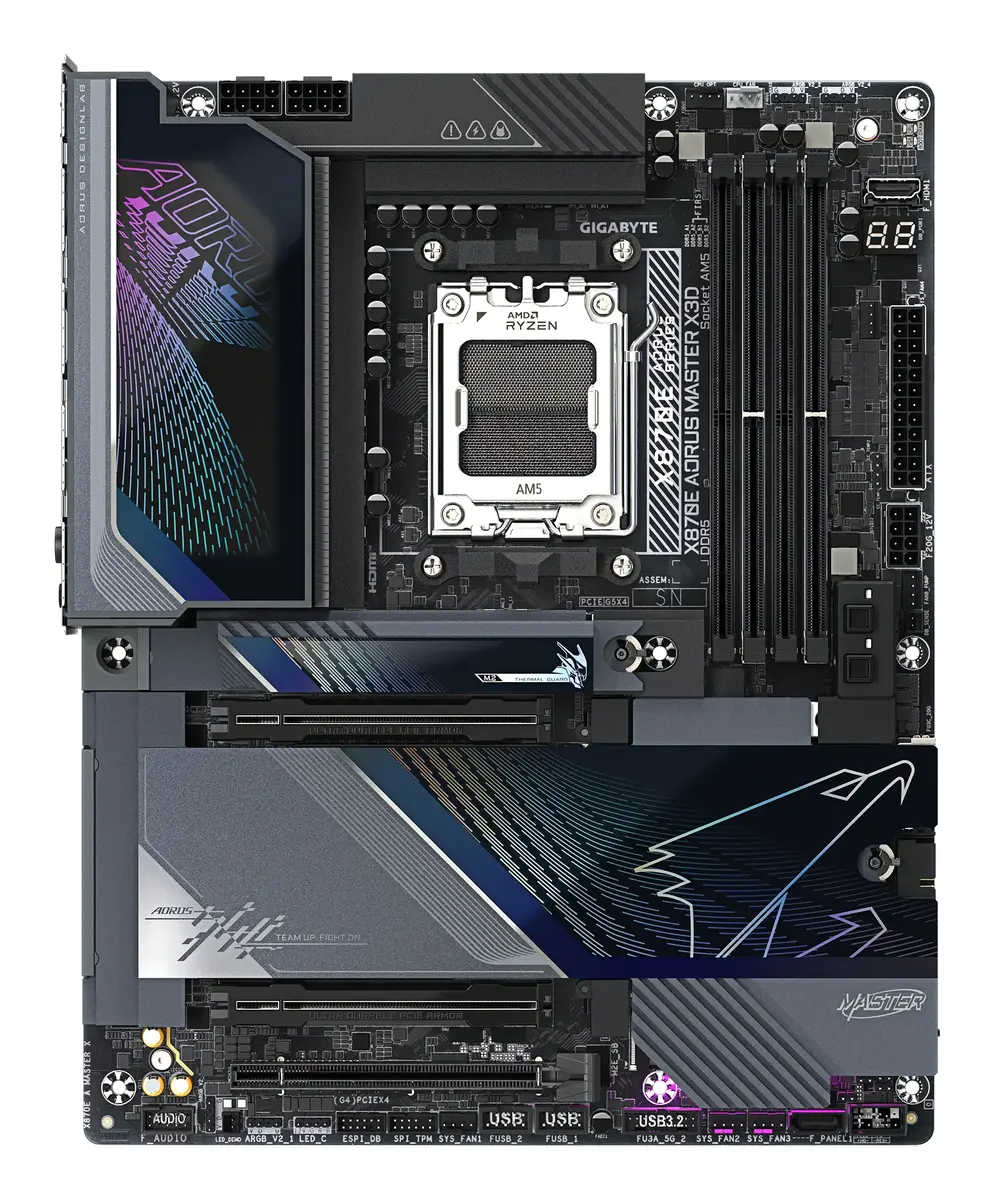 GIGABYTE X870E AORUS MASTER X3D pamatplate Photo 2