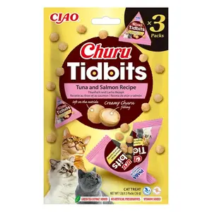 Влажное лакомство для кошек INABA Cat Churu Tidbits Тунец и Лосось 3×12 г