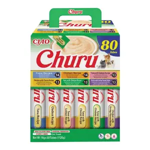 Mitrs kaķu našķis INABA CHURU 80P Vistas un Tuncis — 80 x 14 g tūbiņas