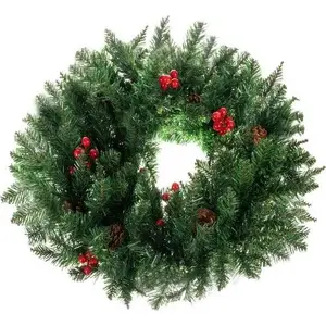 Door wreath decoration Ruhhy 60 cm dense Christmas arrangement for door, decorative holiday centerpiece