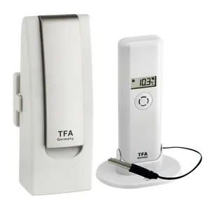 Датчик окружающей среды TFA WeatherHub smart home беспроводной — температура и влажность, Wi‑Fi, питание AC/AAA, 40×28×104 мм