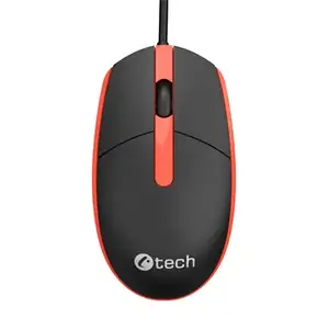 Проводная оптическая мышь c-tech WM-10 черно-красная USB, компактная 3-кнопочная