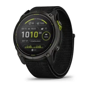 Умные часы GARMIN Enduro 3 Solar 51 мм, 3,56 см (1,4") LCD 280×280 сенсорный, титан, GPS, Wi‑Fi, 32 ГБ, 63 г, нейлоновый ремешок