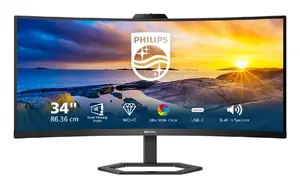 Компьютерный монитор Philips 5000 series 34E1C5600HE/00 34 дюйма 3440 x 1440 пикселей LED черный со встроенными динамиками и USB-хабом
