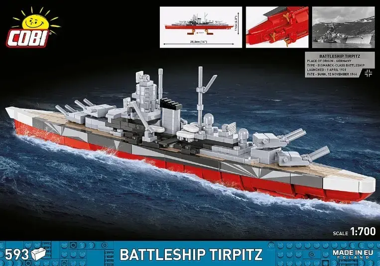 Cobi Kara kuģis Tirpitz, 593 detaļas Photo 9