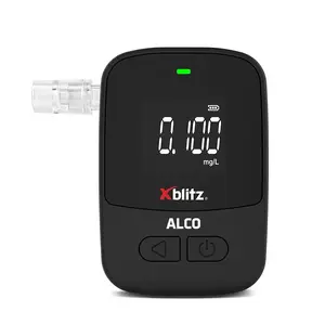Portatīvais elektroķīmiskais alkohola mērītājs Xblitz ALCO — BAC 0–4%, precizitāte 0,05%, LCD, 5 mutesgabali, 2×1,5V baterijas