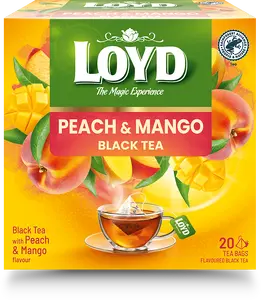 Tea Loyd flavored black tea with mango and peach, 20 bags × 1.8 g