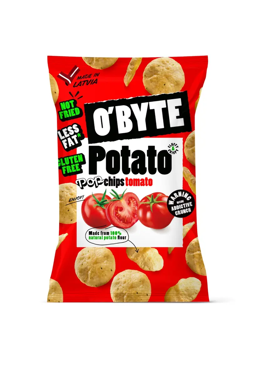 Kartupeļu čipsi O`BYTE ar tomātu garšu