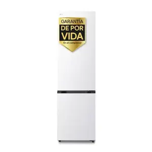 Fridge-freezer LG GBBS322CSW, freestanding, 375 L total (262 L fridge / 113 L freezer), white, LED display, right hinge